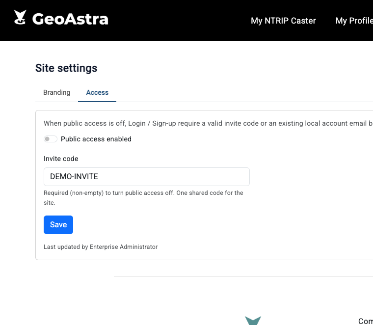 Enterprise Site settings access policy controls