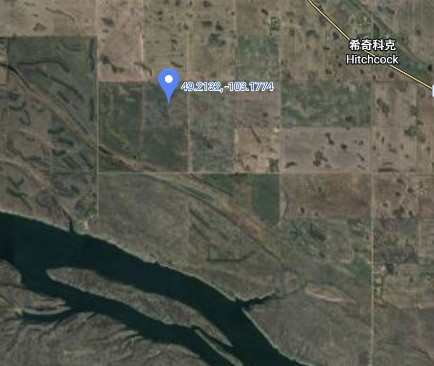 Coordinate near Hitchcock and Estevan Saskatchewan